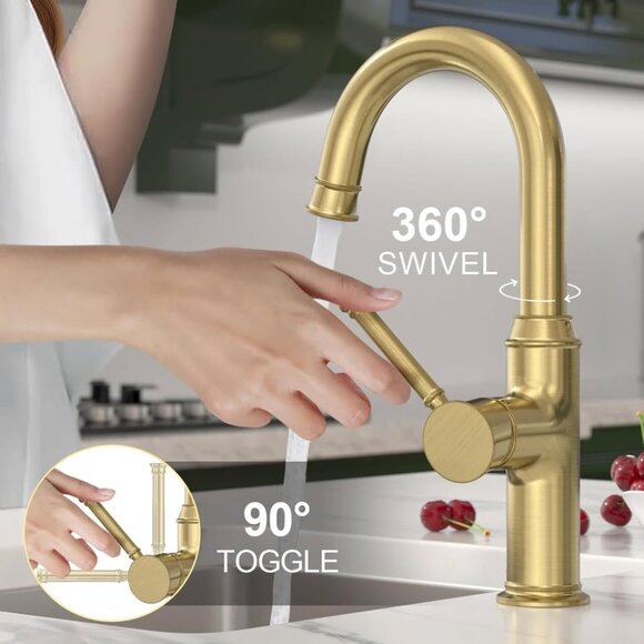 Lava Odoro Gold Bar Sink Faucet KBF201-SG - Picture 5 of 7